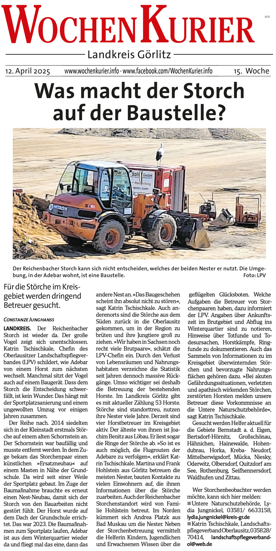 Was macht der Storch auf der Baustelle