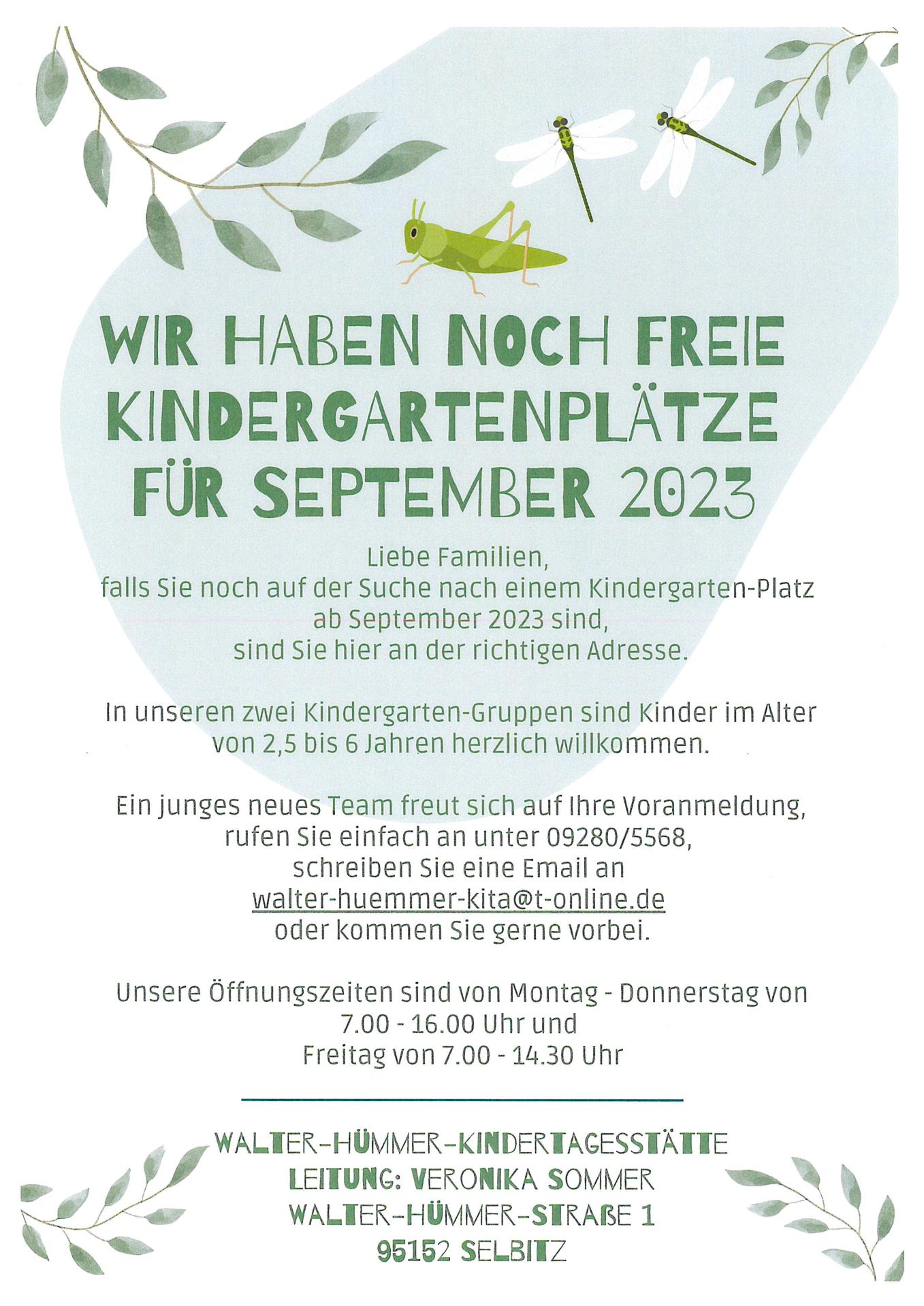 Freie Kindergartenplätze