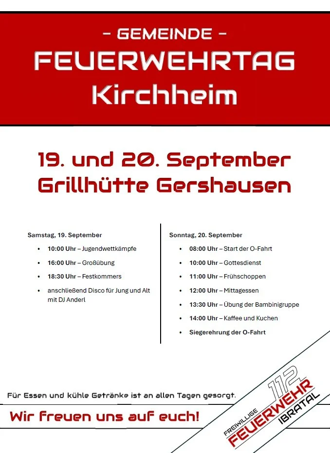 Plakat Gemeinde-Feuerwehrtag Kirchheim