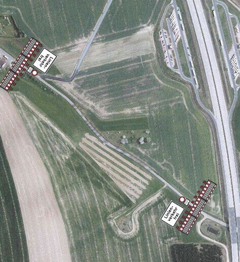 Planausschnitt Straßensperrung
