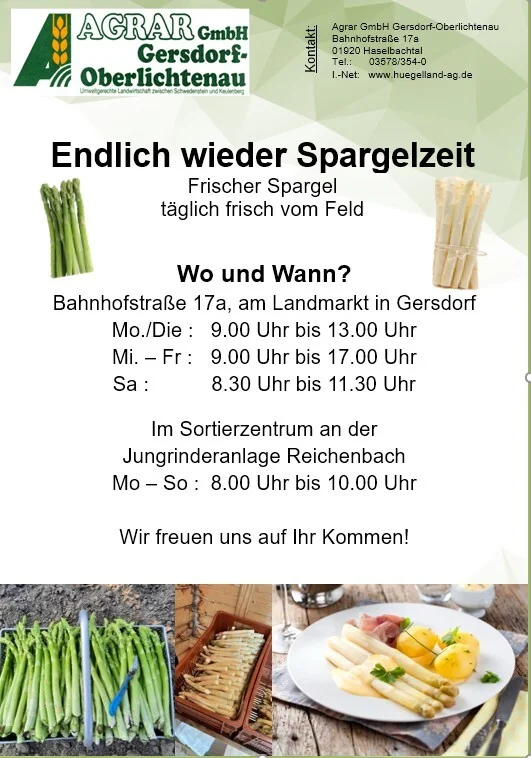 Spargelzeit Öffnungszeiten