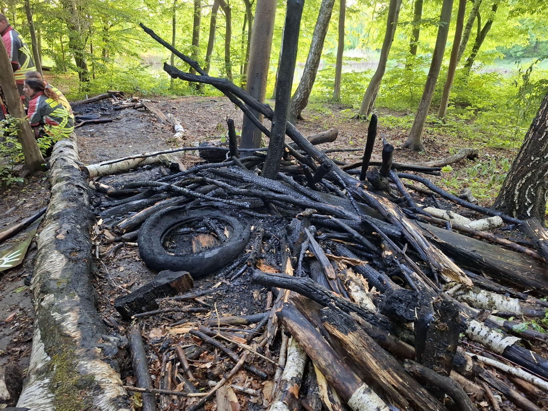 Zerstörung eines Wald-Spielplatzes
