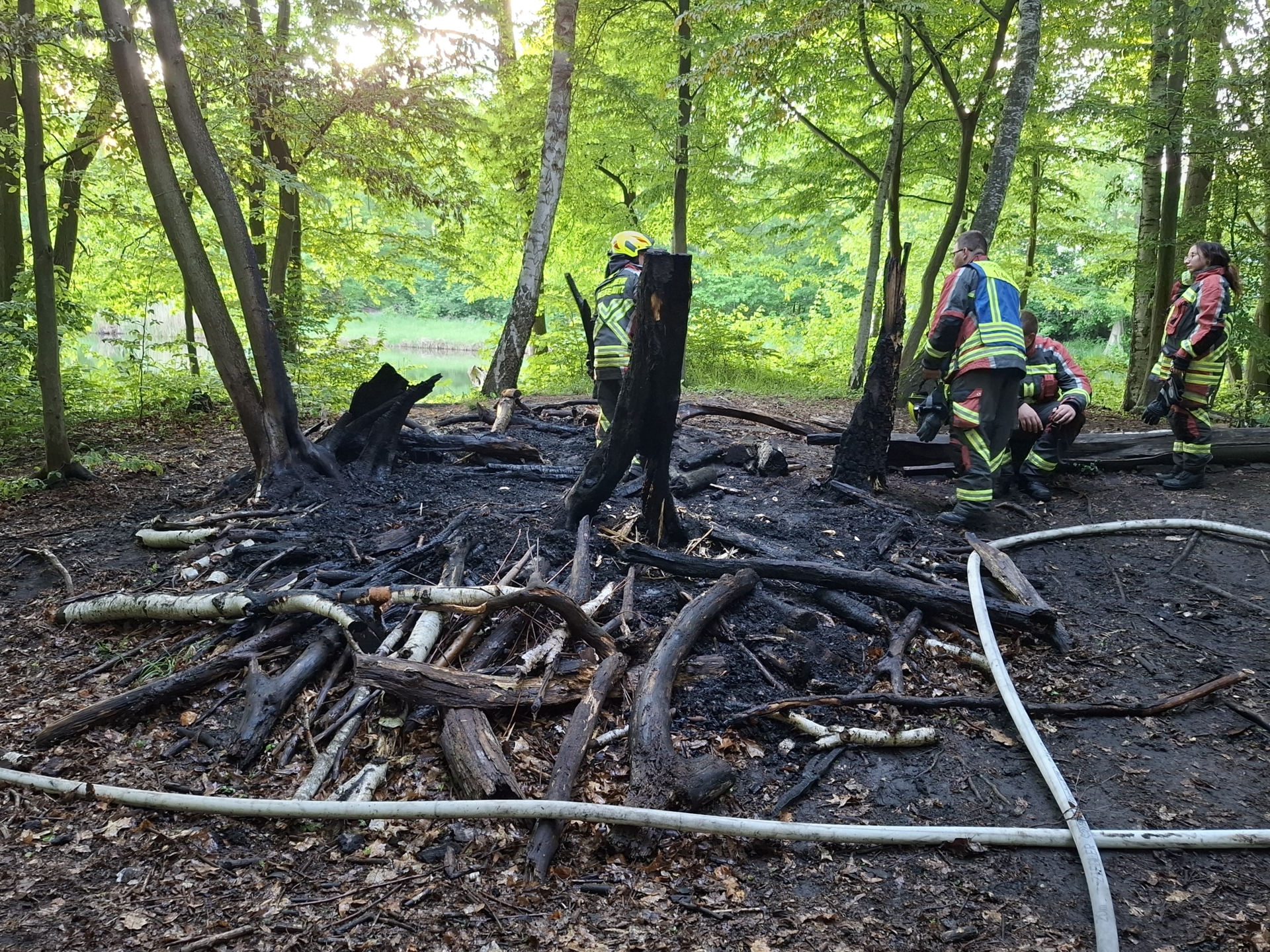 Zerstörung eines Wald-Spielplatzes