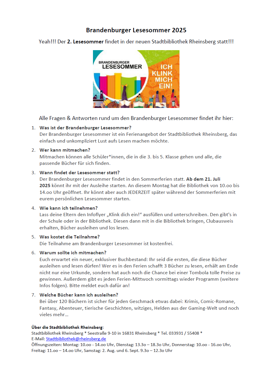 Lesesommer 2025 Infos