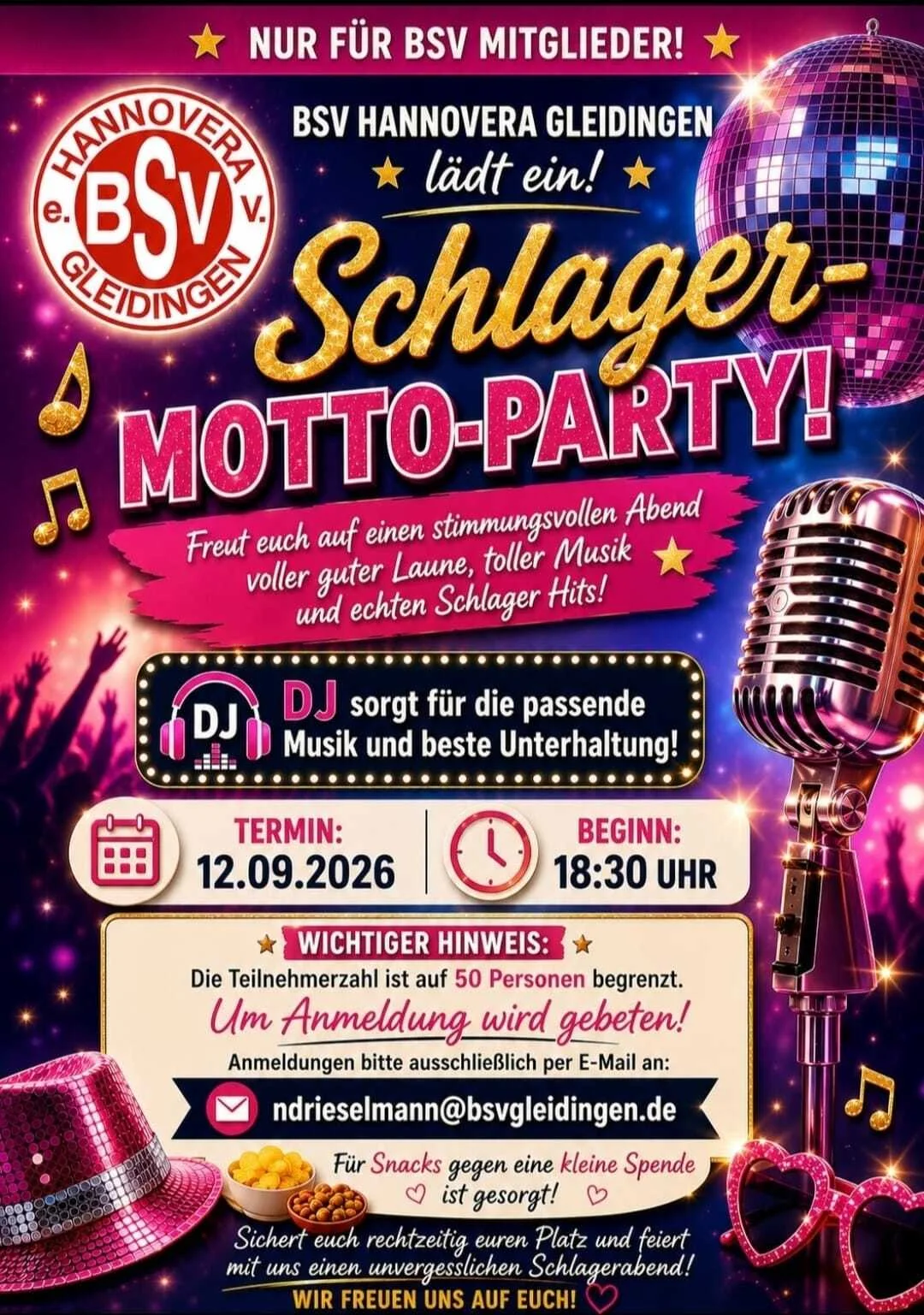 Schlagermotto Party 2026 Poster