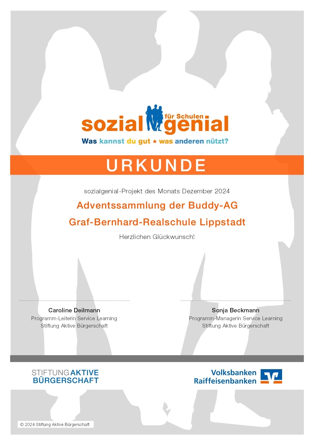 Urkunde Buddy-AG 2024