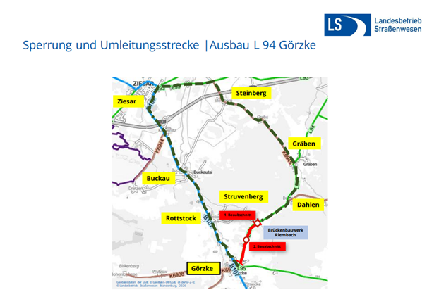 Straßenerneuerung Umleitung