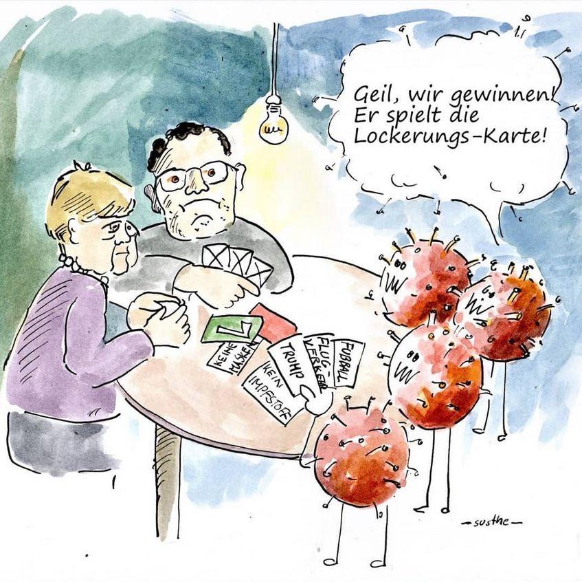 Die Karikatur von Susanne Thäsler-Wollenberg ist schon etwas älter, hat aber an Aktualität kaum eingebüßt.