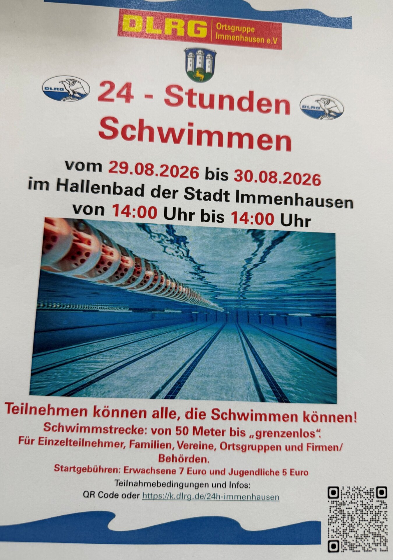 Ankündigung 24-Stunden-Schwimmen