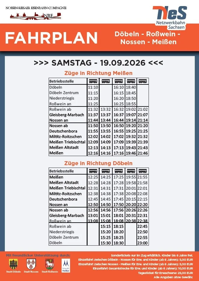 Fahrplan Samstag