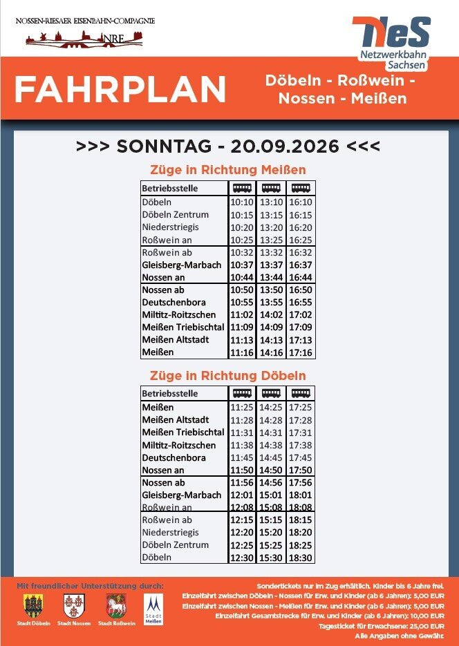 Fahrplan Sonntag