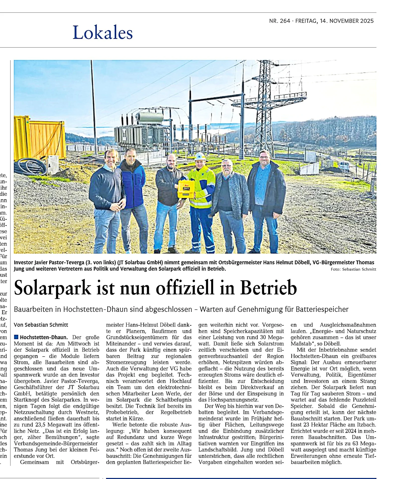 Bericht im Öffentlichen Anzeiger
