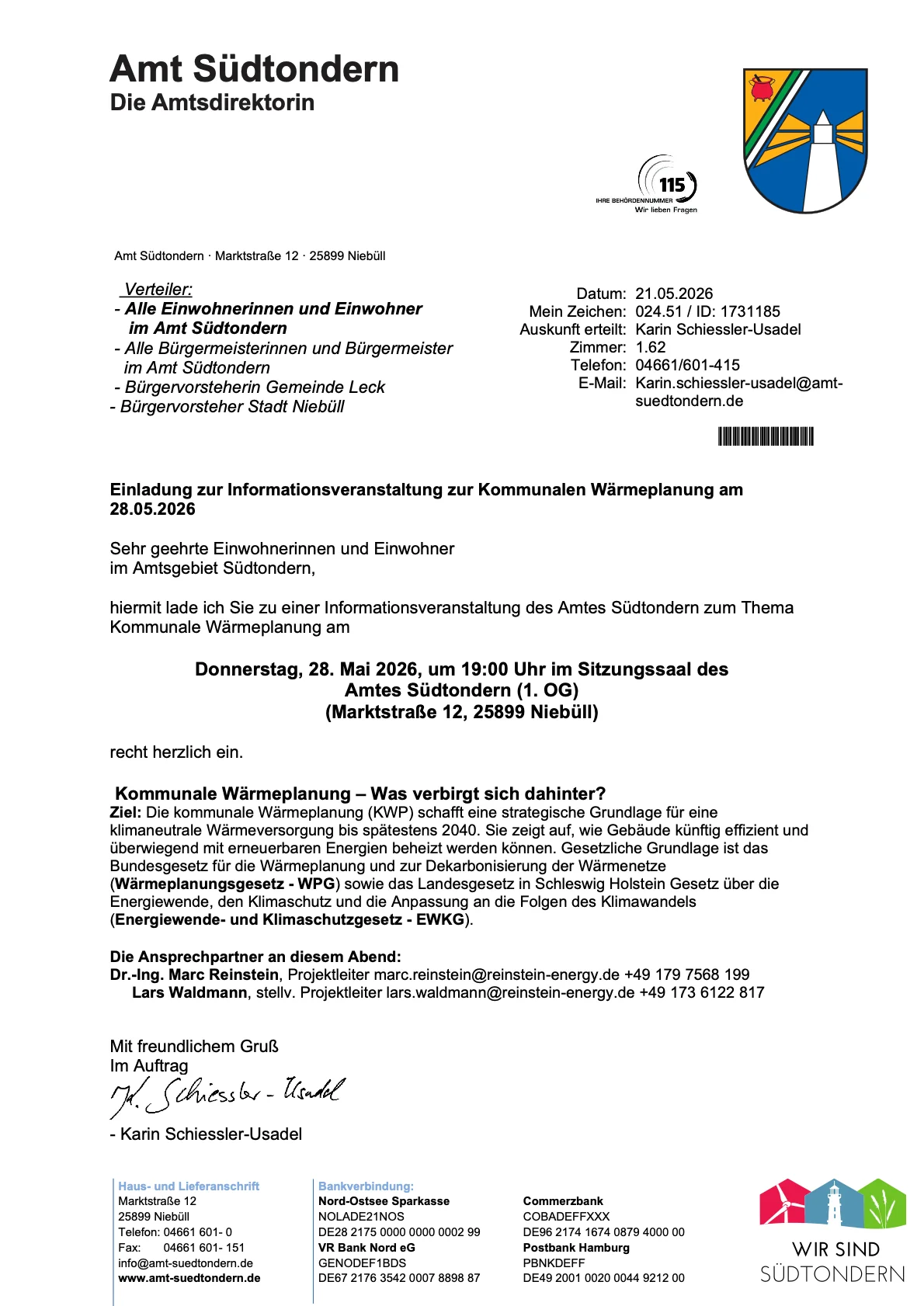 Einladung zur Informationsveranstaltung zur Kommunalen Wärmeplanung am 28.05.2026