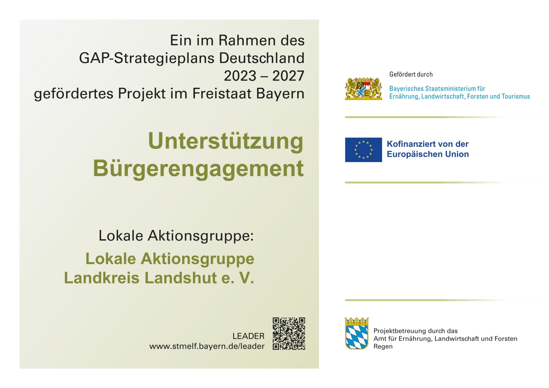 Fördertafel Unterstützung Bürgerengagement