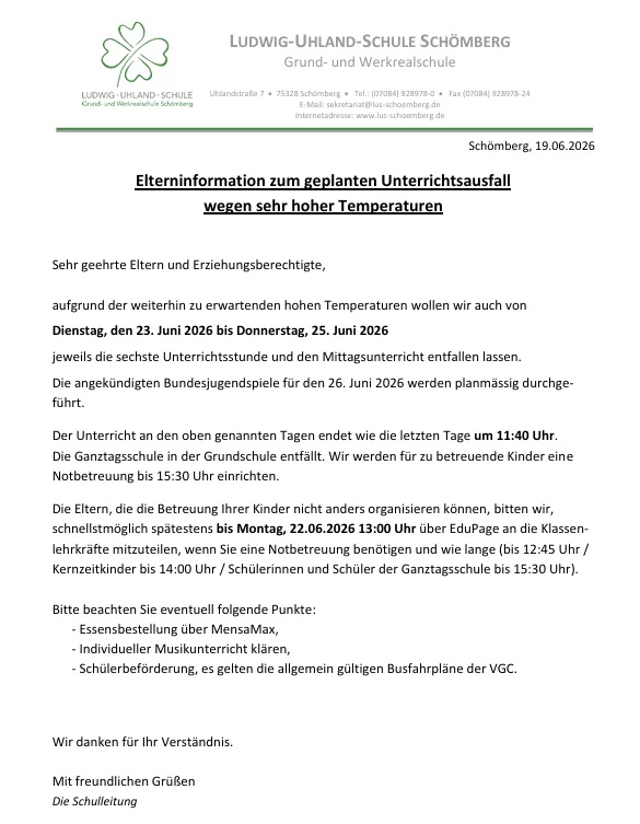Unterrichtsausfall