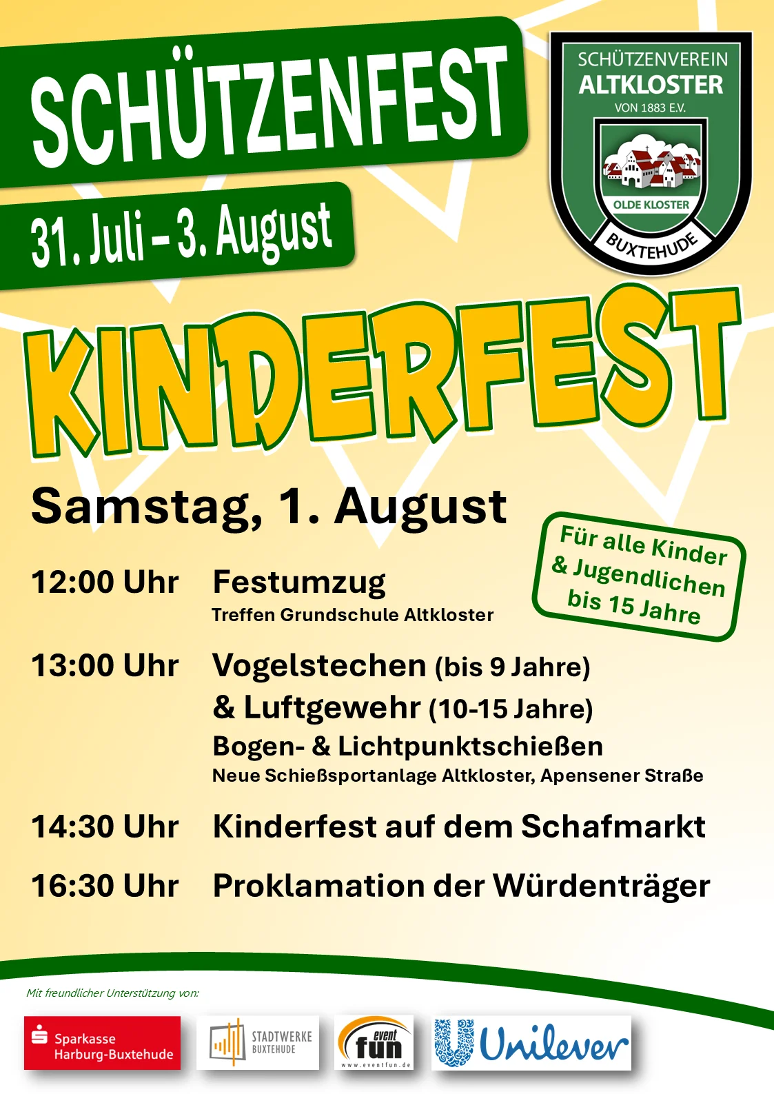 Plakat Schützenfest 2026 - Kinderfest