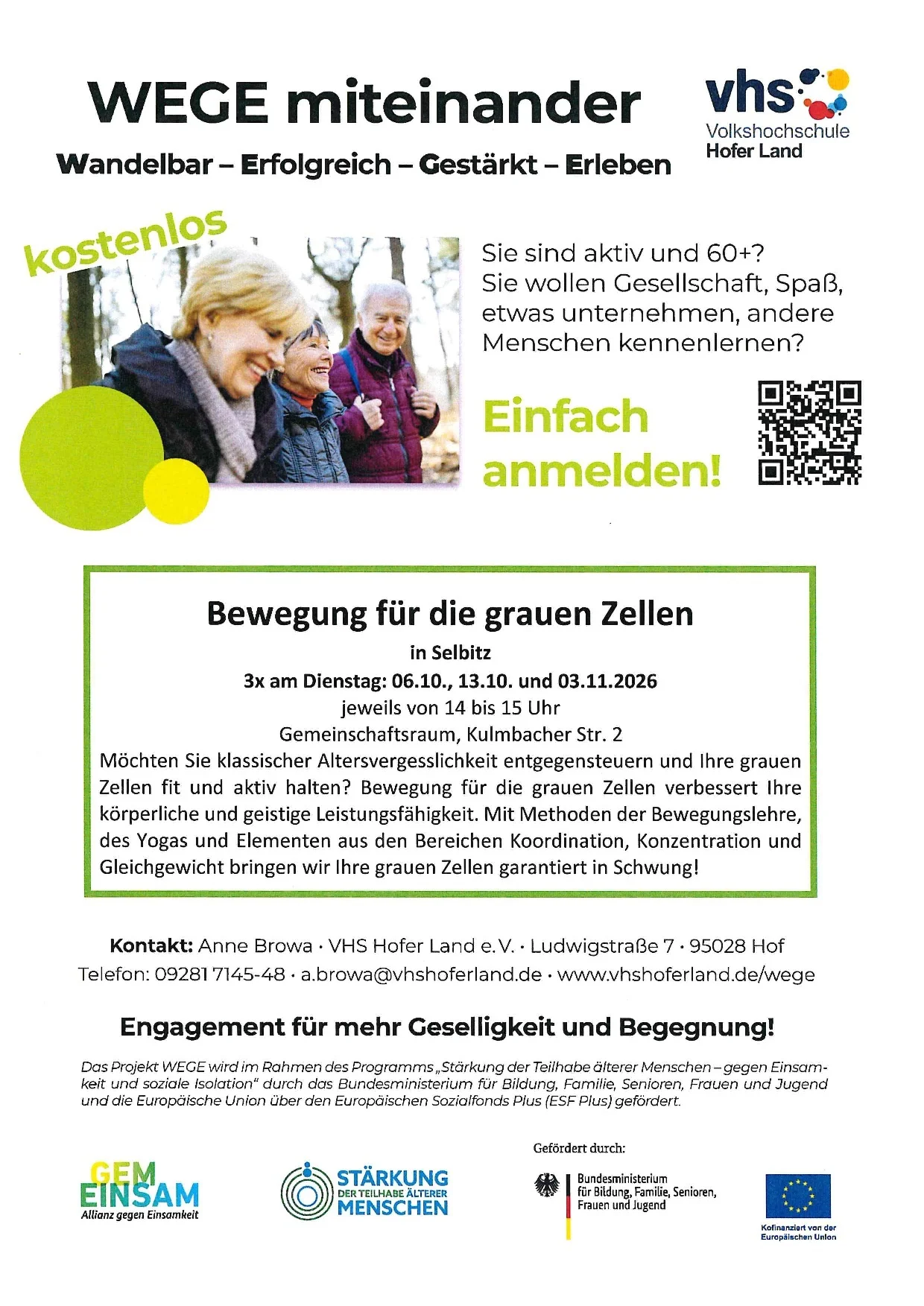 Bewegung für die grauen Zellen