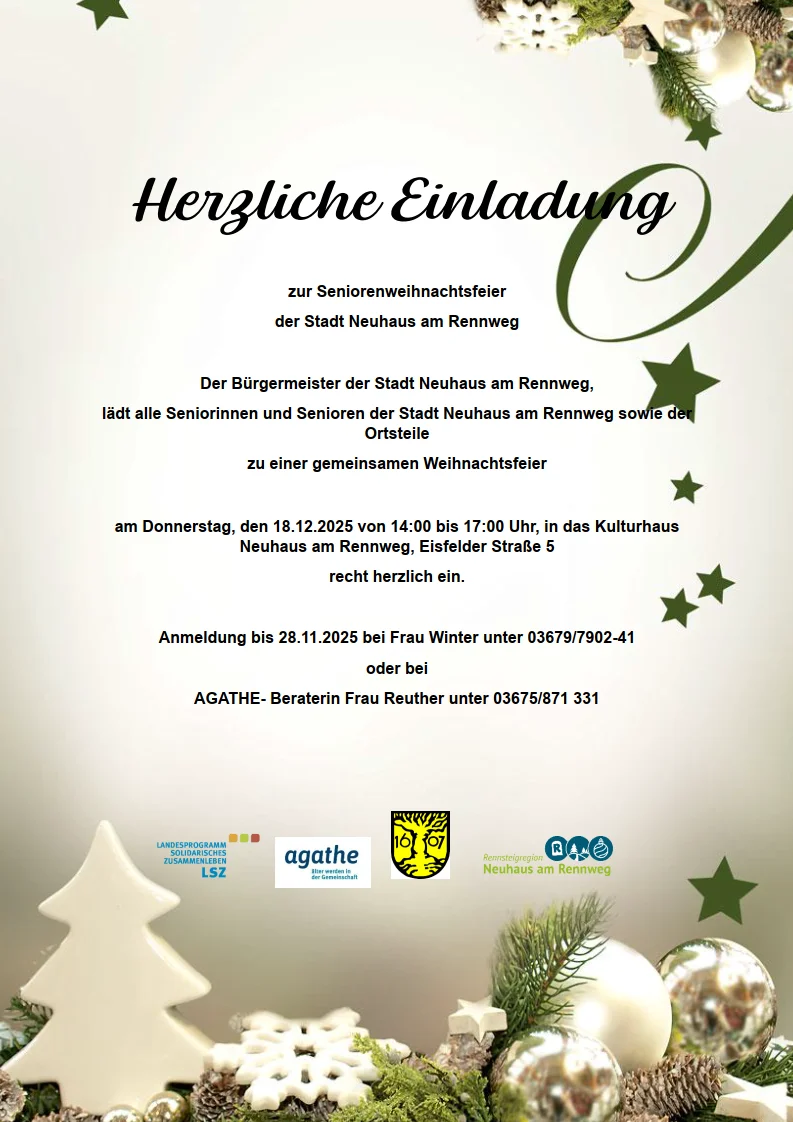 Herzliche Einladung Seniorenweihnachtsfeier