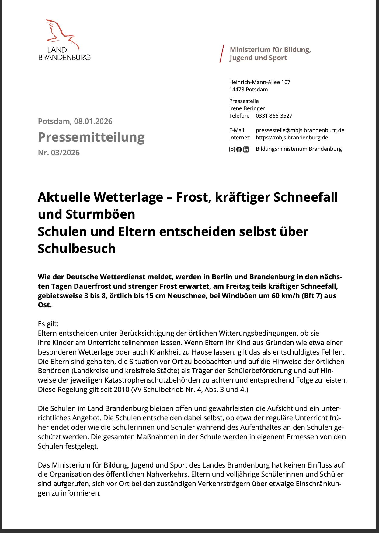Information zur Wetterlage
