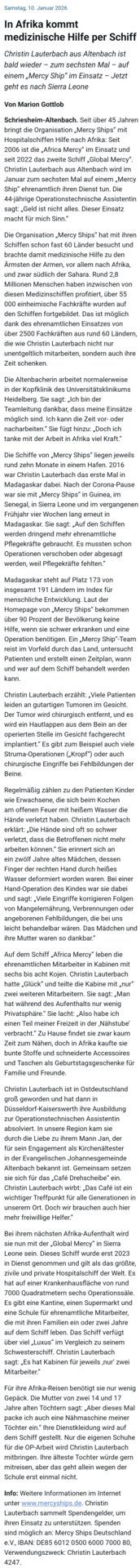 Bericht aus der Rhein-Neckar-Zeitung