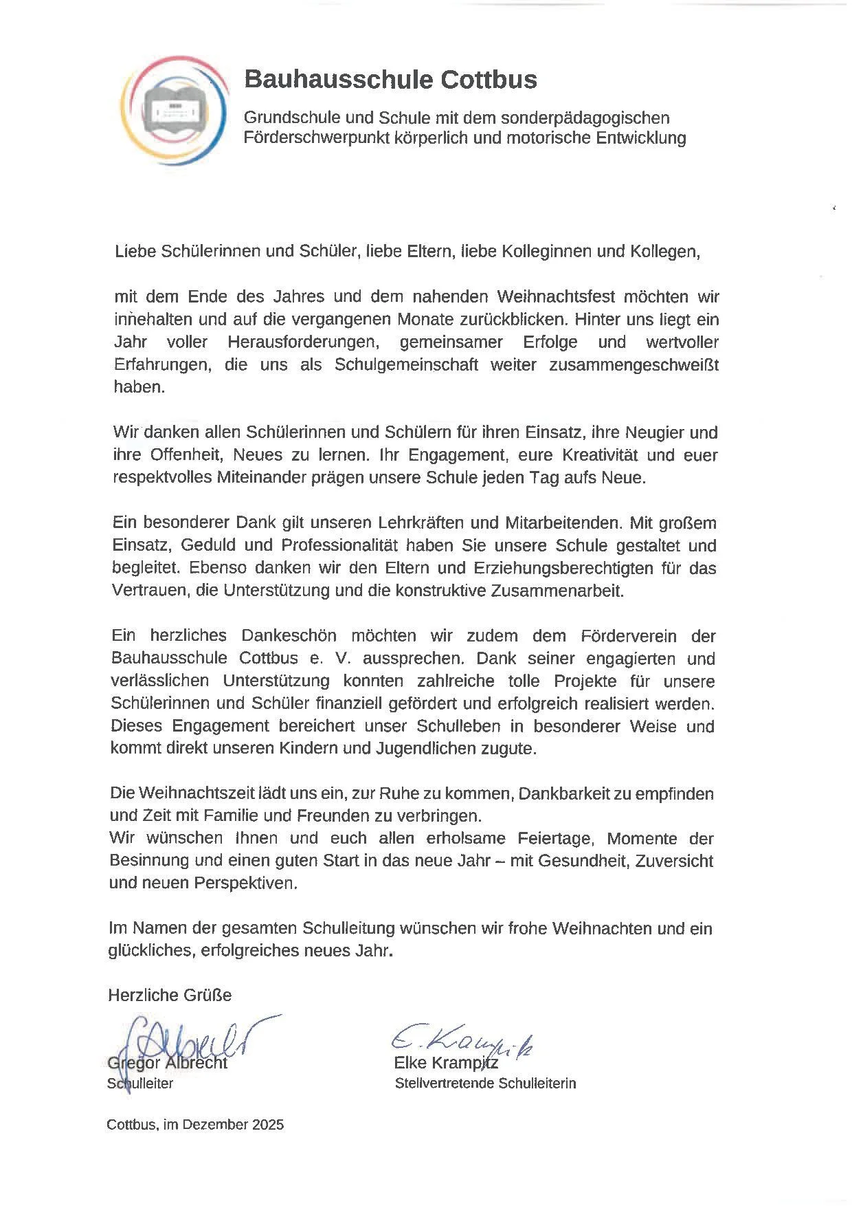 Weihnachtsbrief