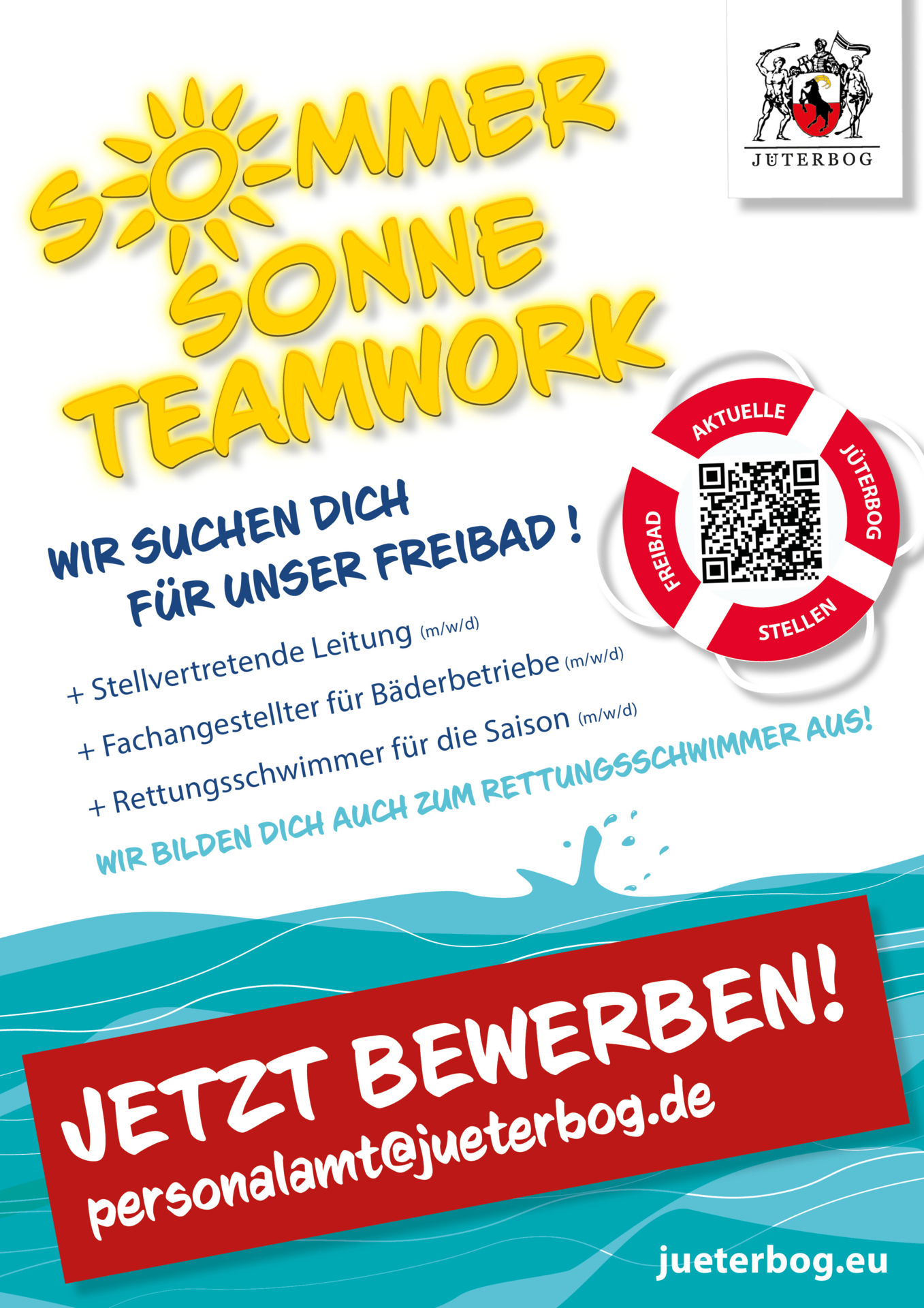 Plakat - Wir SUCHEN DICH FÜR UNSER FREIBAD