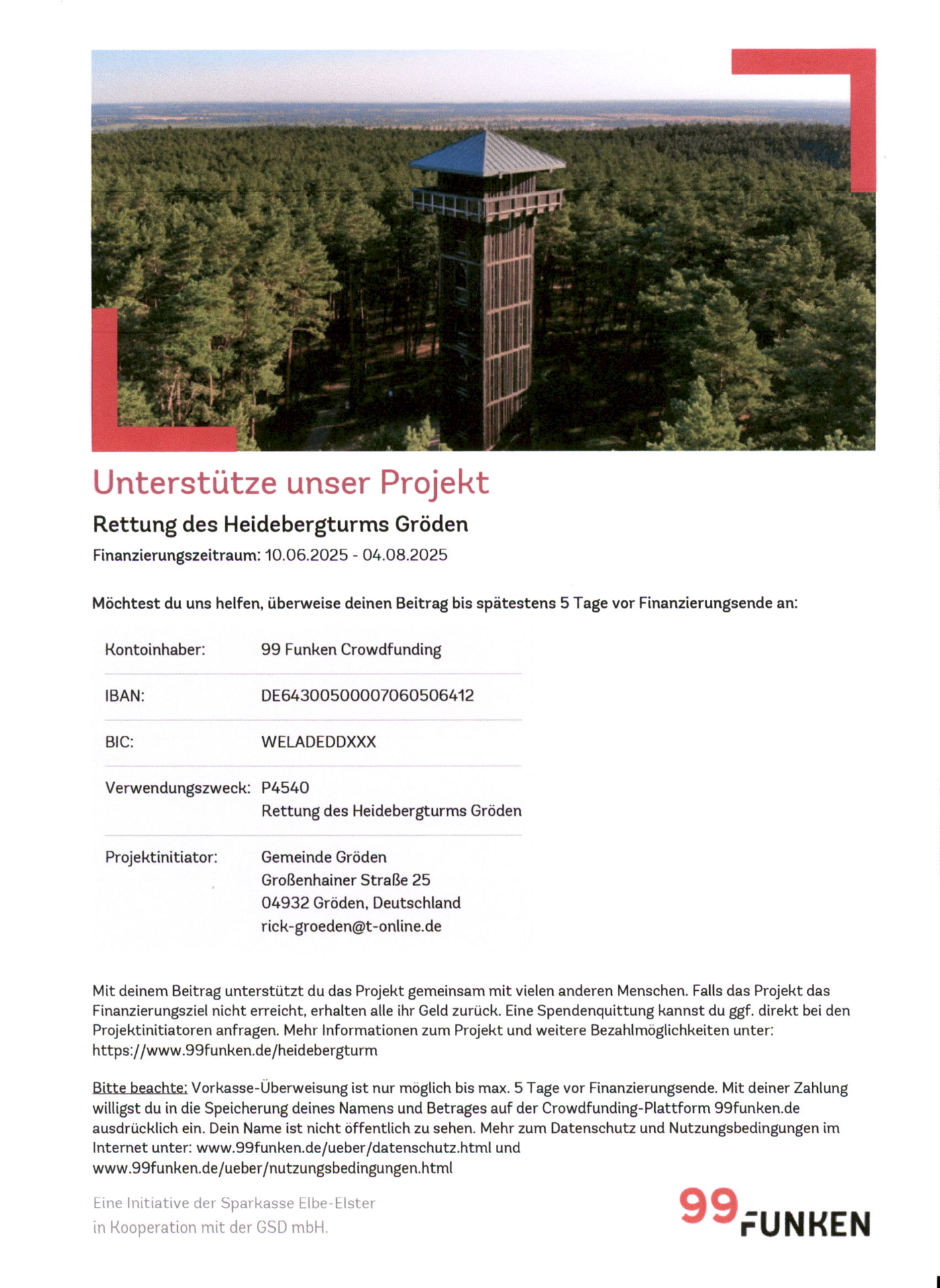 Aufruf zur Rettung des Heidebergturms