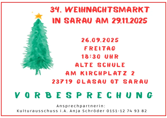 Aushang Vorbesprechung Weihnachtsmarkt 2025
