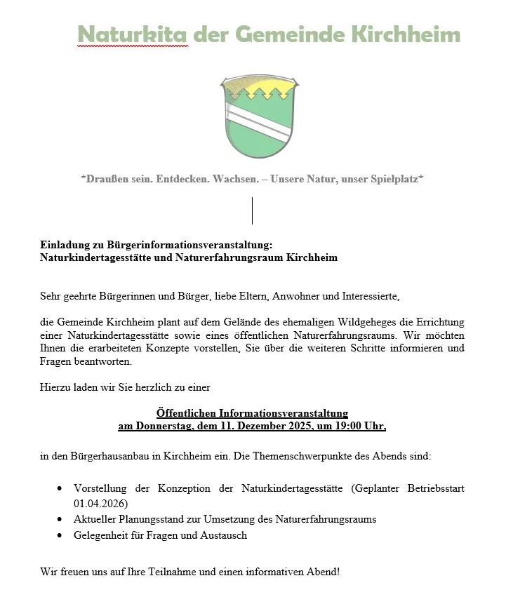 Einladung zur Bürgerinformationsveranstaltung