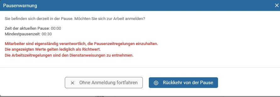 Pausenwarnung