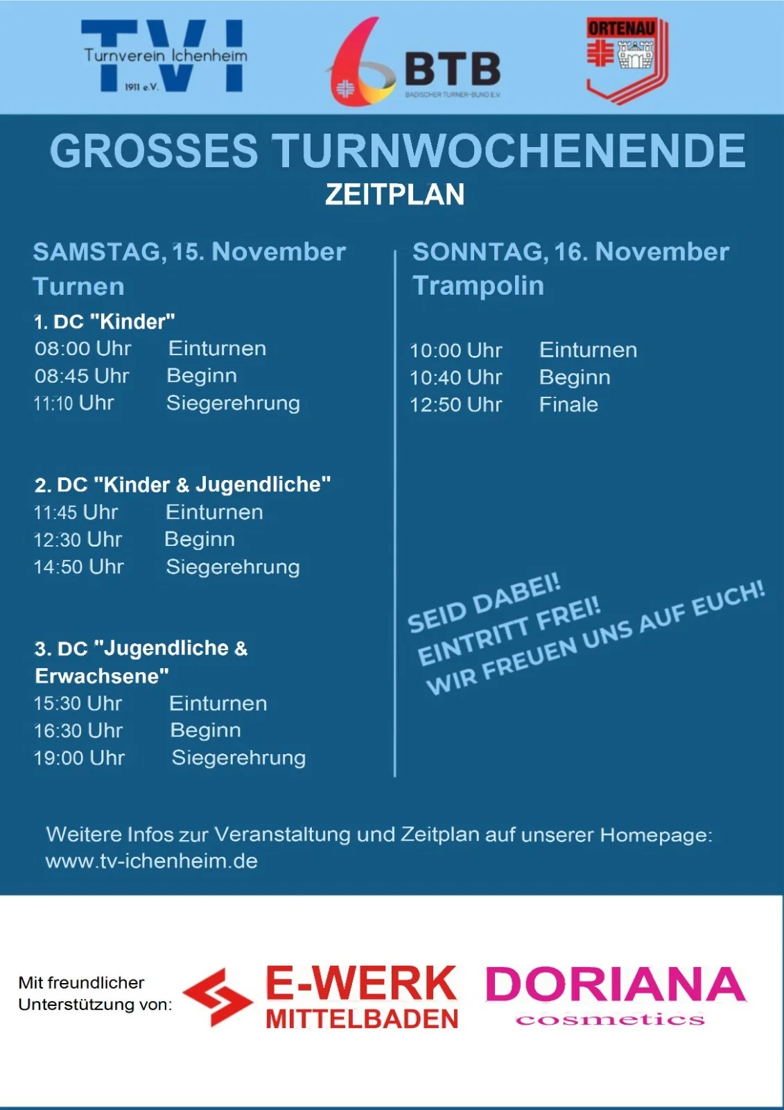 Zeitplan Ortenauer Turnligafinale