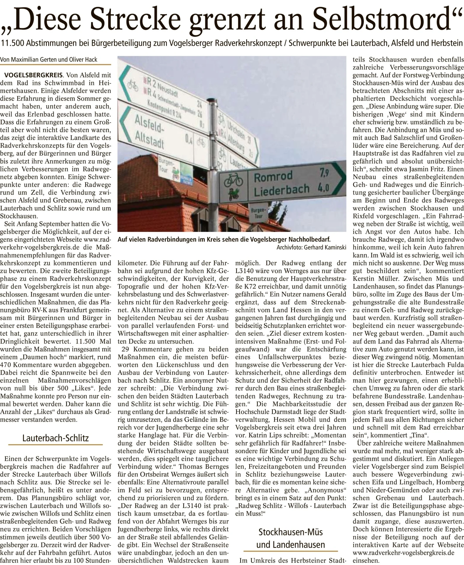 Bericht aus dem Lauterbacher Anzeiger