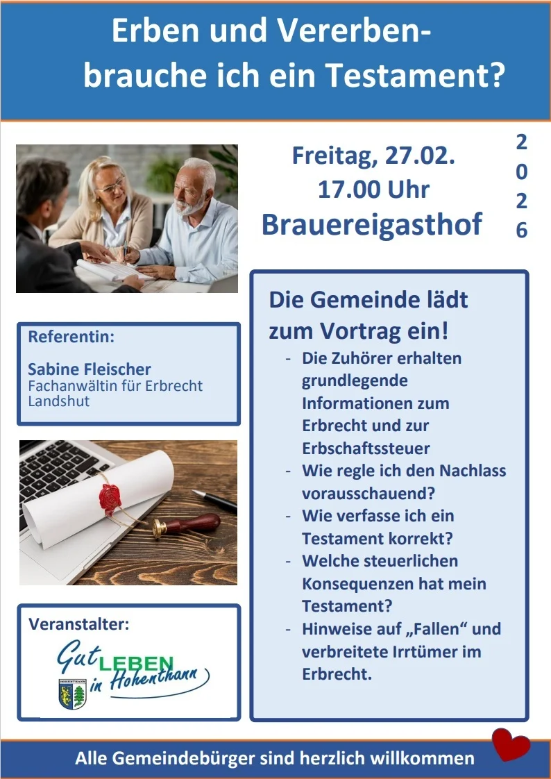 Flyer Erben und Vererben