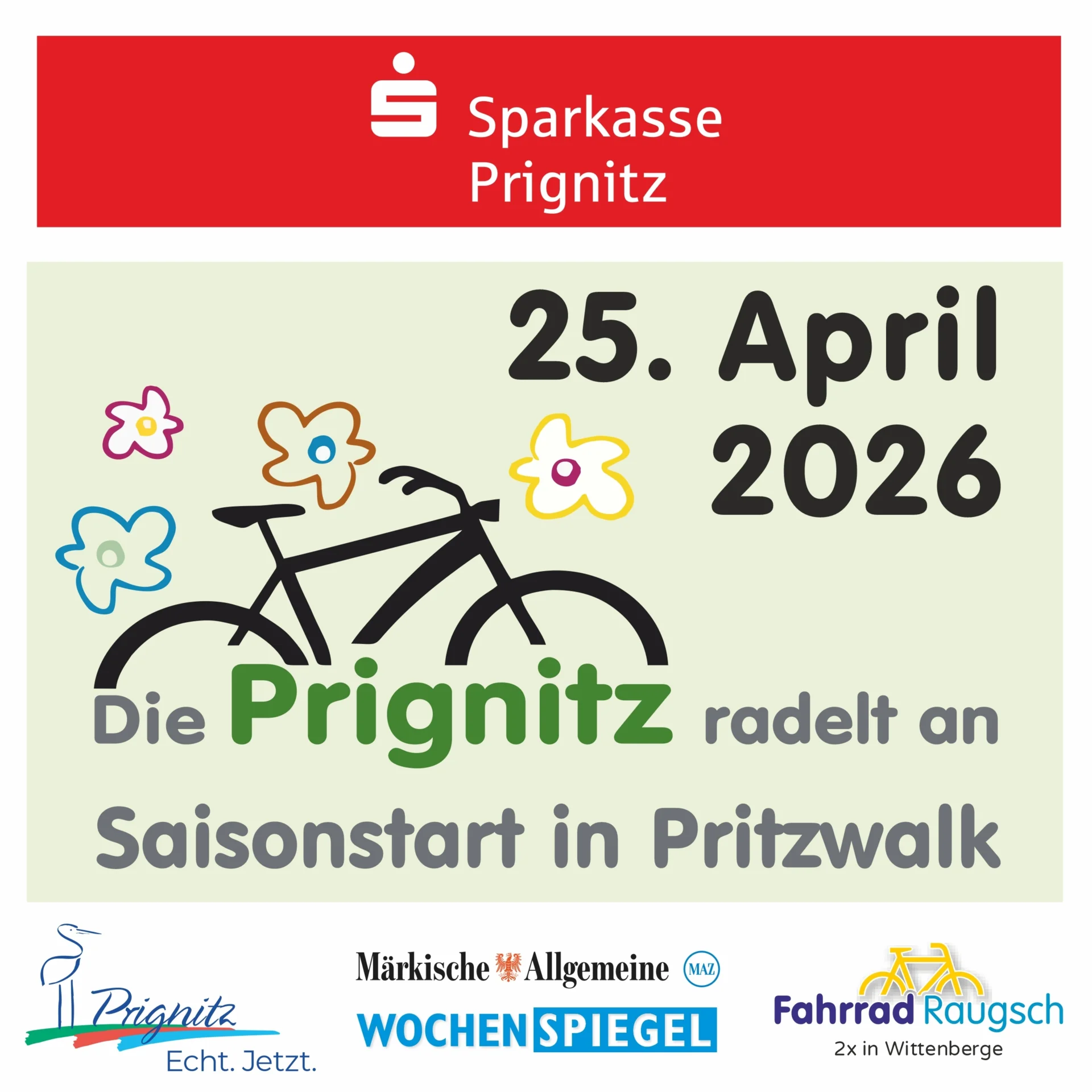 Logo: Die Prignitz radelt an Quelle: Toursimusverband Prignitz