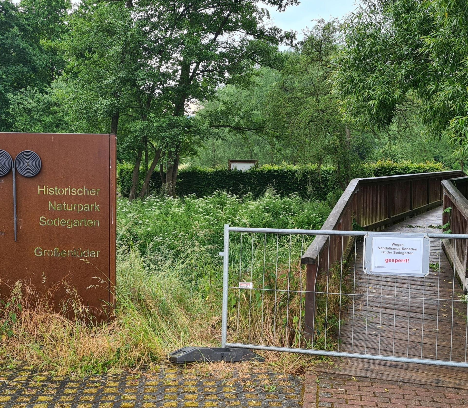 Vandalismus im Historischen Naturpark Sodegarten