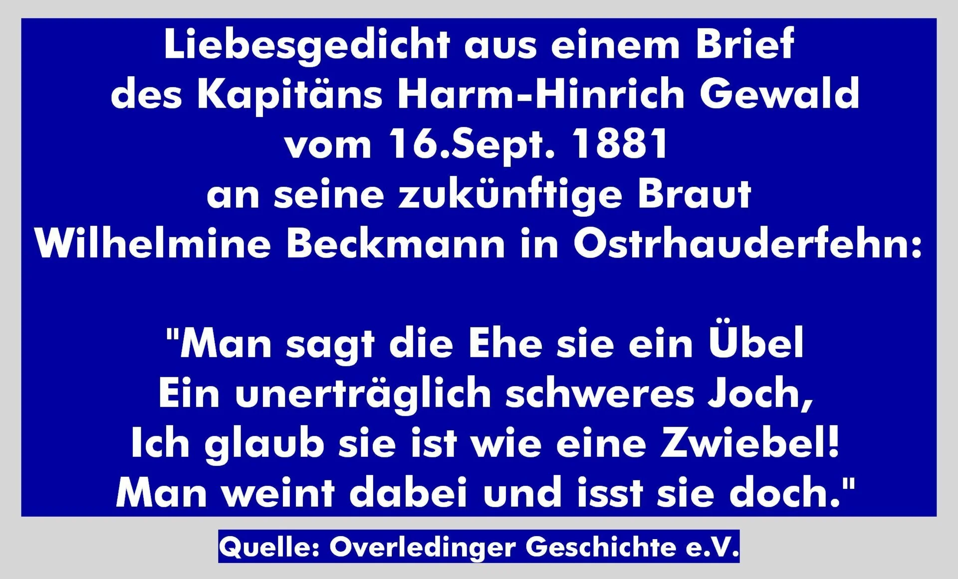 Auszug aus einem Brief des Kapitäns Harm Hinrich Gewald vom 16.9.1881.