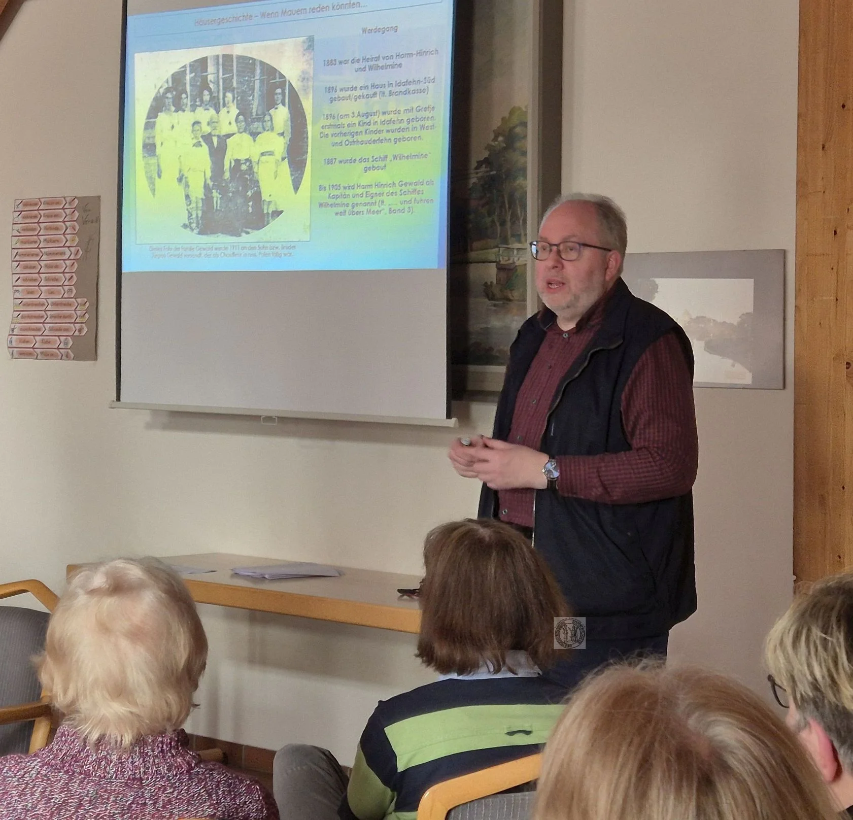Frank Groeneveld berichtete über die Geschichte des Kapitänshauses Gewald.
