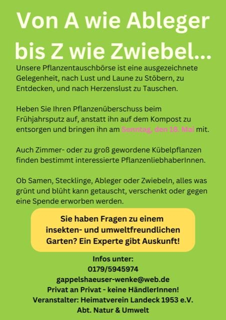 Pflanzentauschbörse am 18.05.2025
