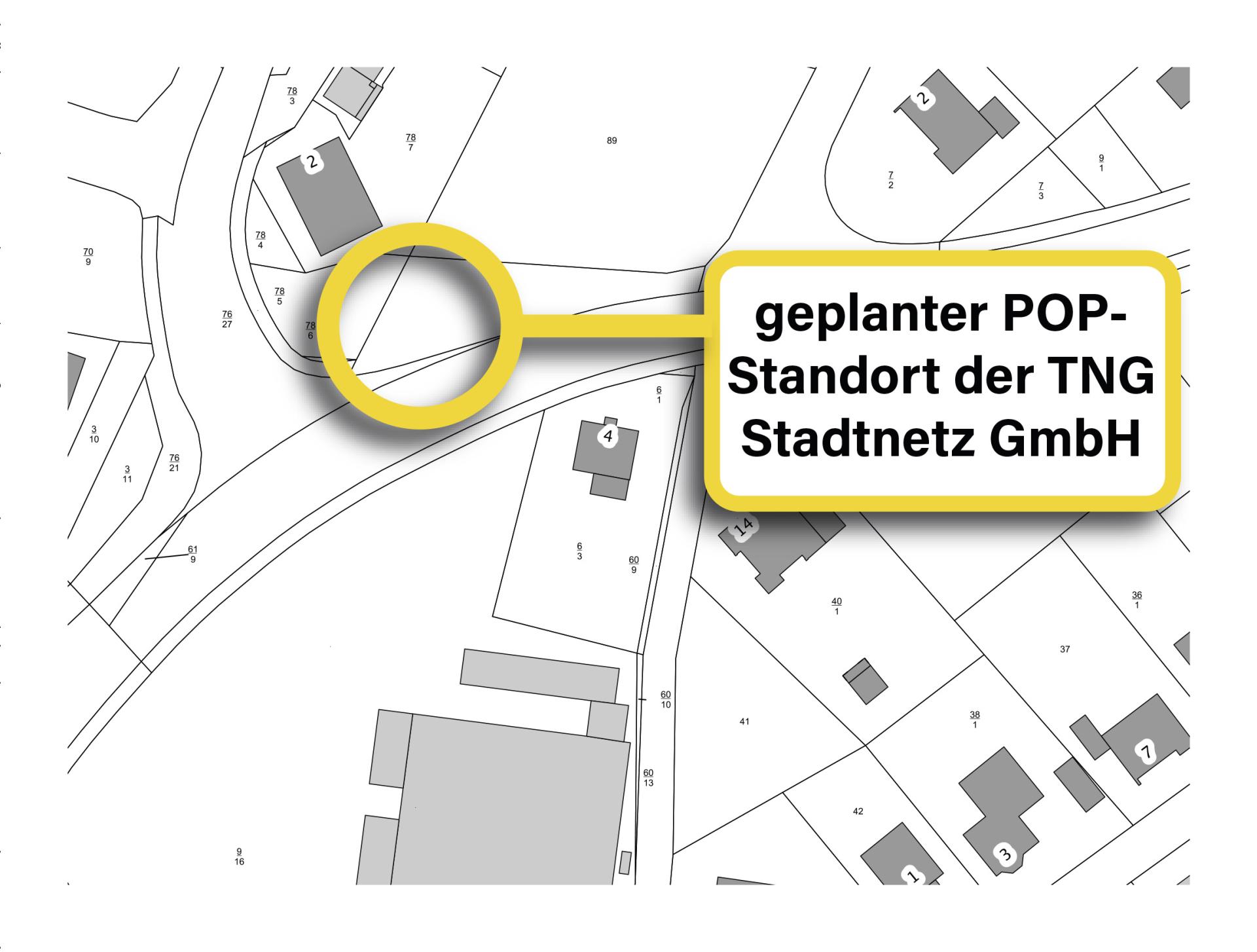 Abbildung 2: geplanter POP-Standort der TNG Stadtnetz GmbH in der Stadt Neukirchen