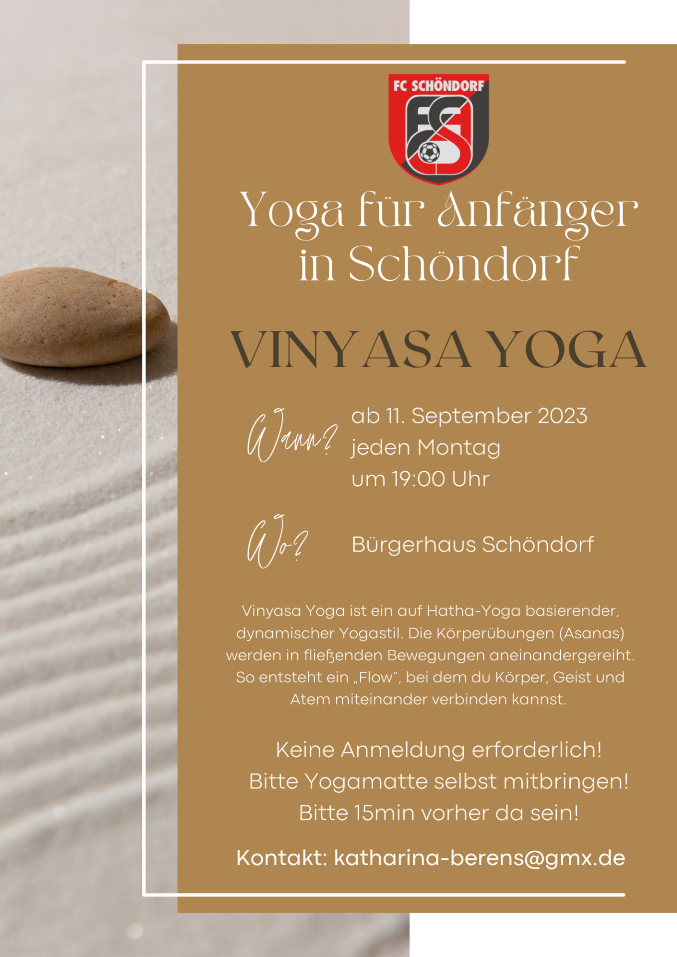Flyer A4 Yoga im Park Ankündigung Werbung Mandala braun weiß Foto(2)