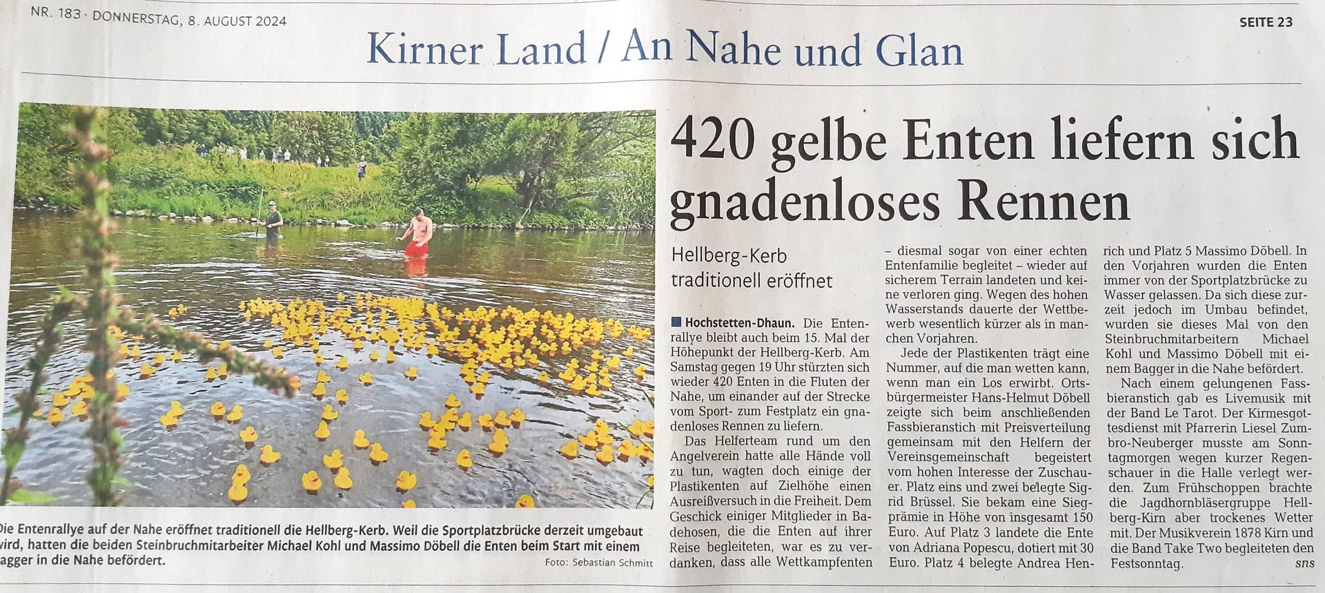 Bericht im Öffentlichen Anzeiger