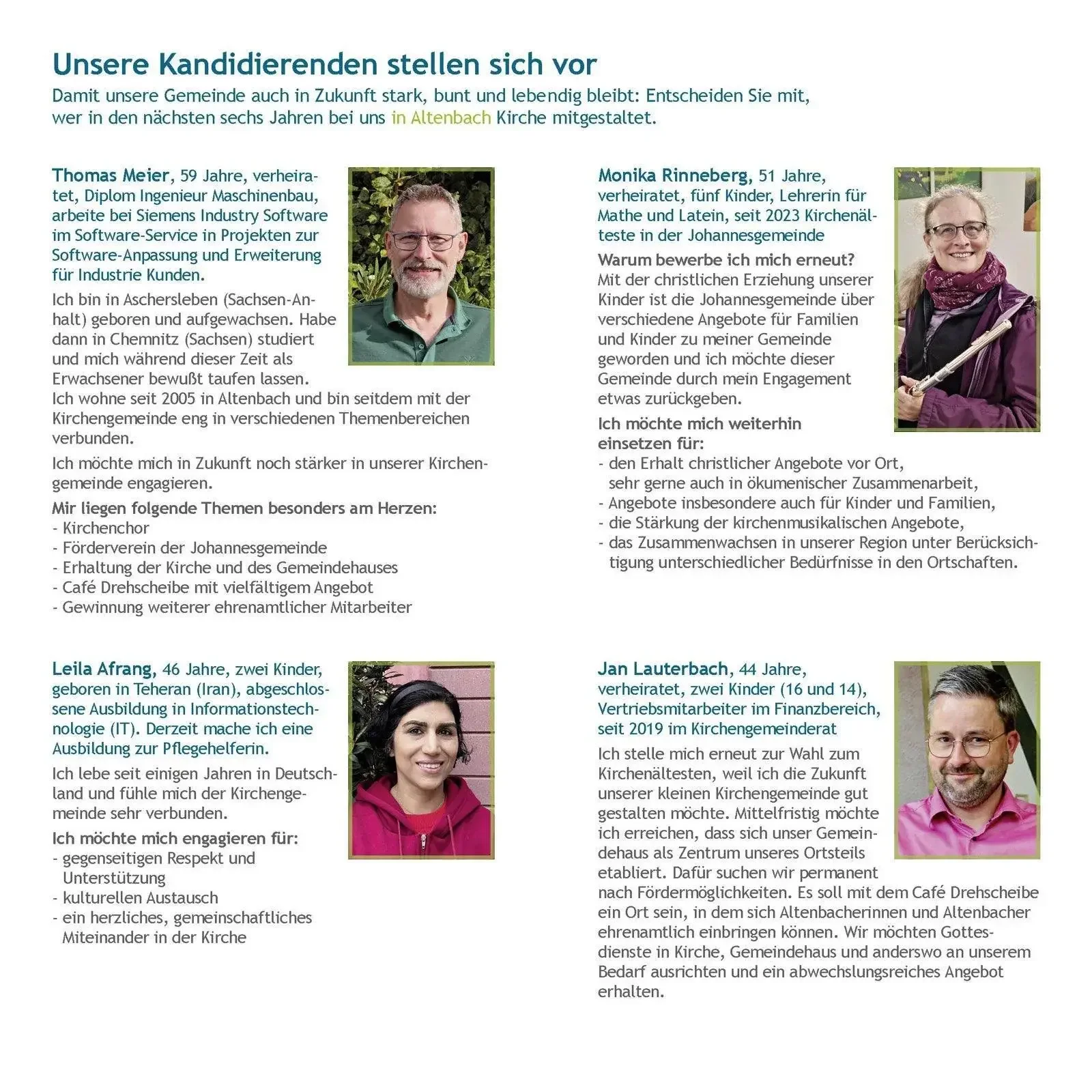 Kirchengemeinderatskandidaten