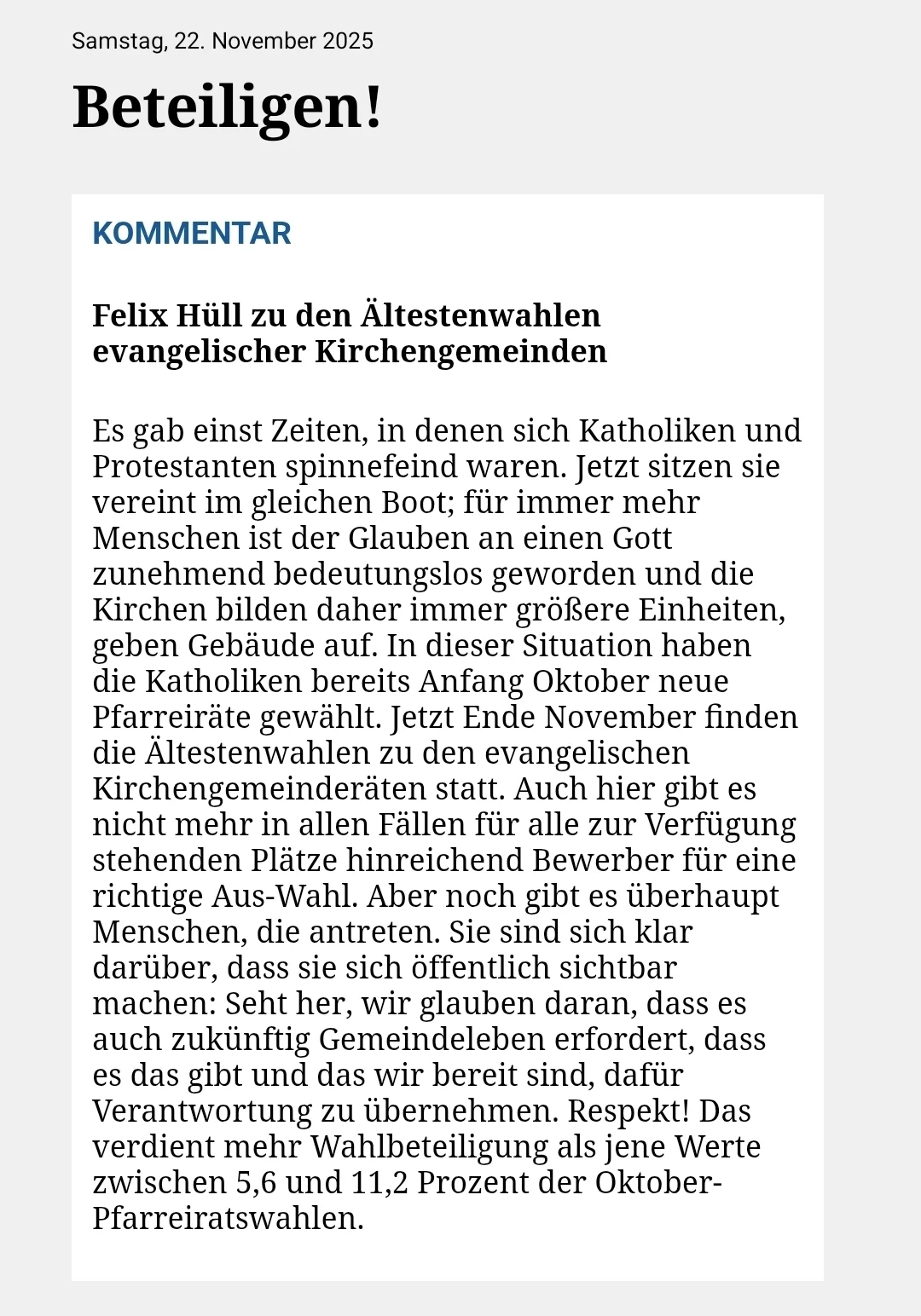 Kommentar aus der Rhein-Neckar-Zeitung