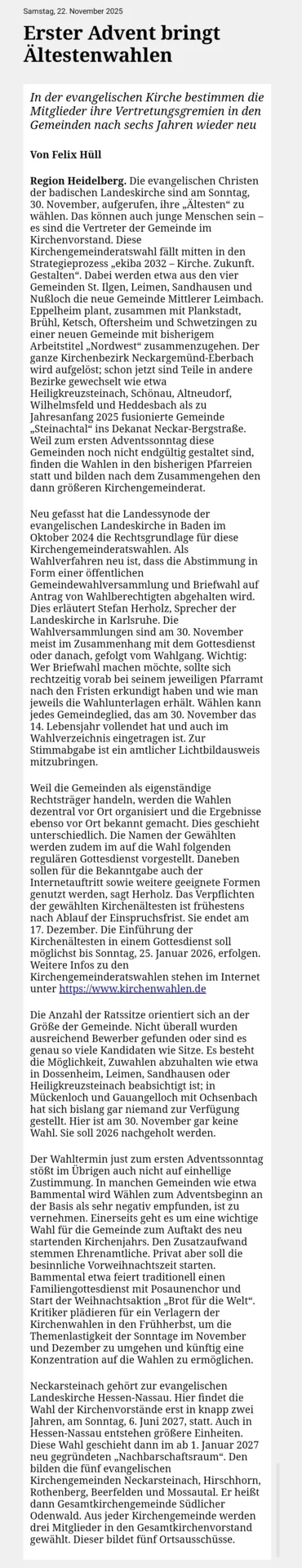 Bericht aus der Rhein-Neckar-Zeitung