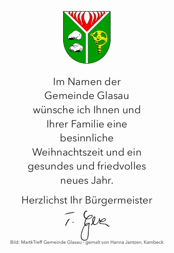 2025 Weihnachtsgruß Gemeinde Glasau