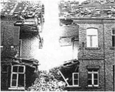 getroffenes Haus an der Hammerstraße