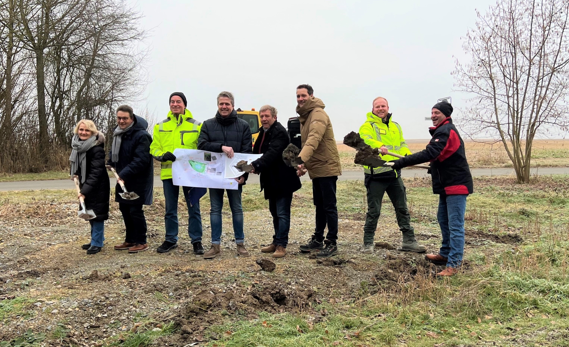 Oellingen Rückhaltebecken Spatenstich 2025