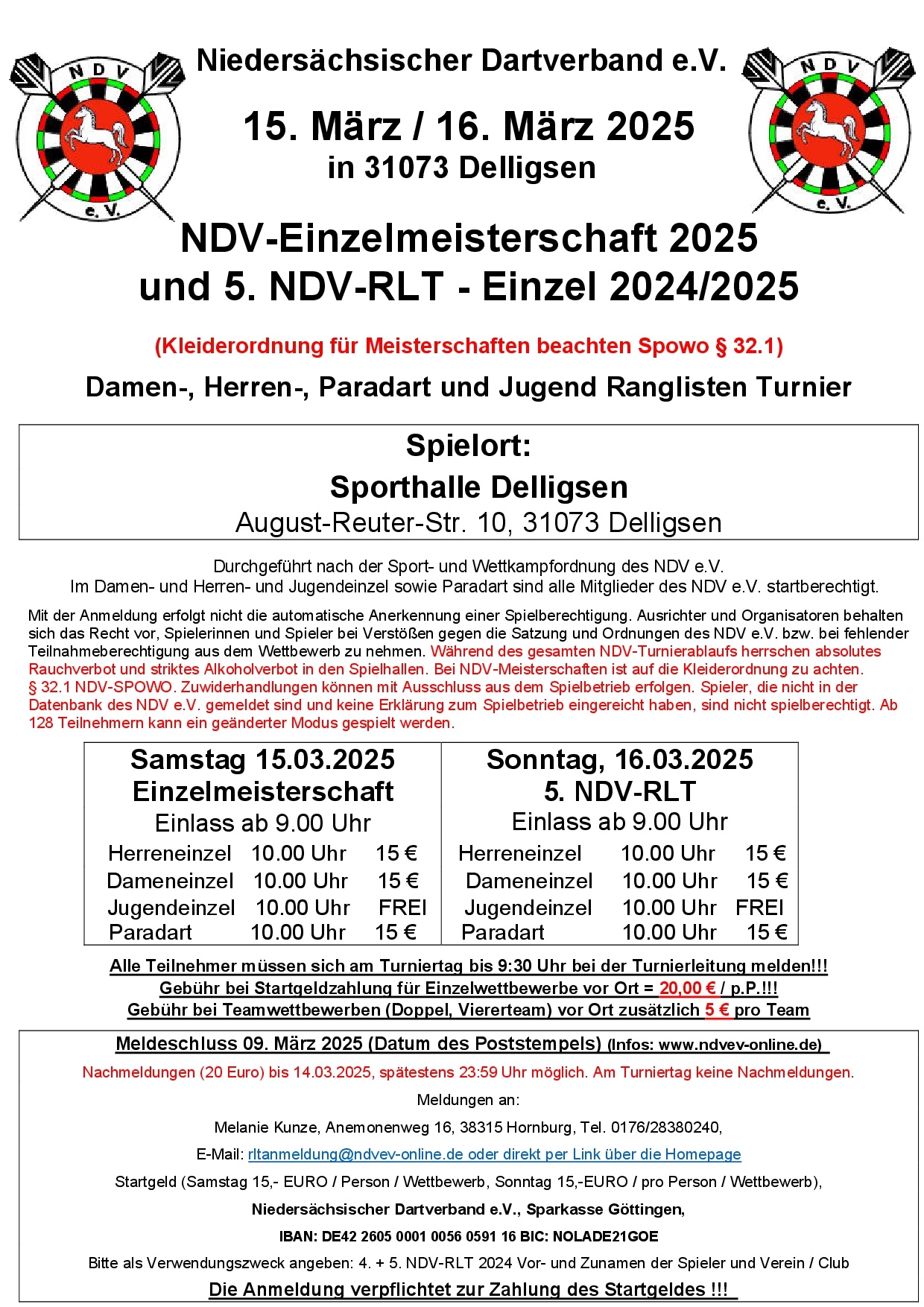 Plakat 5. NDV-RLT + Einzelmeisterschaft