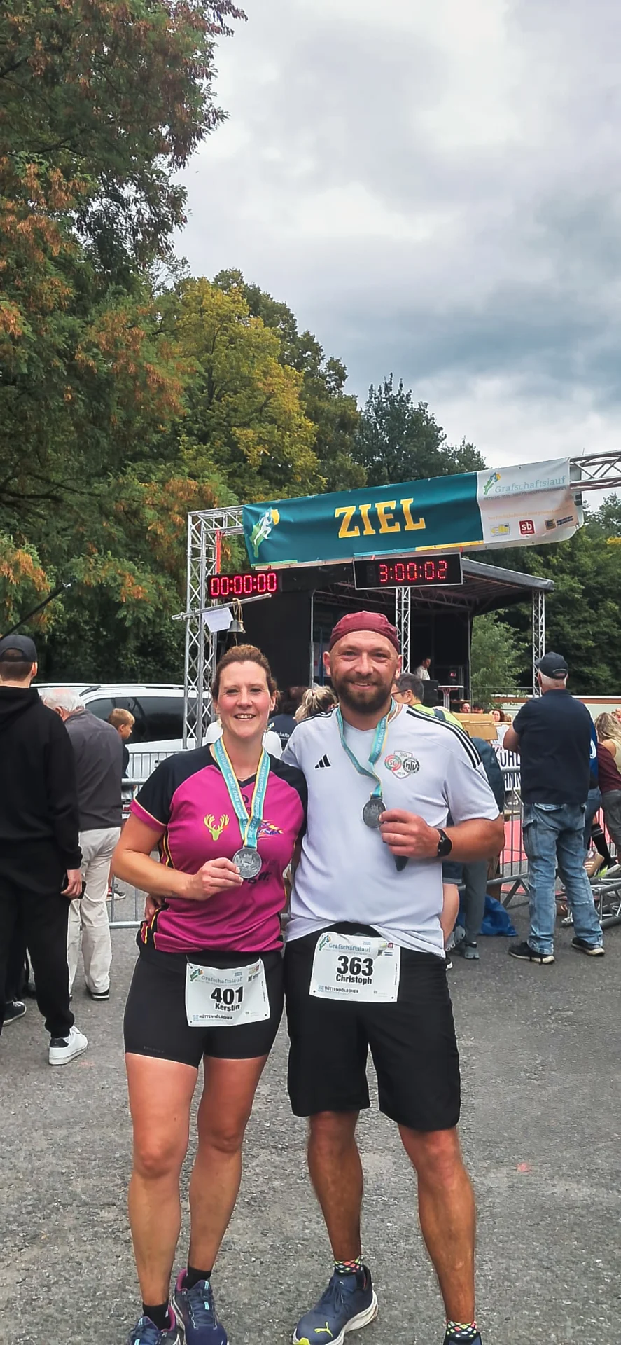 Kerstin und Christoph nach dem Zieleinlauf