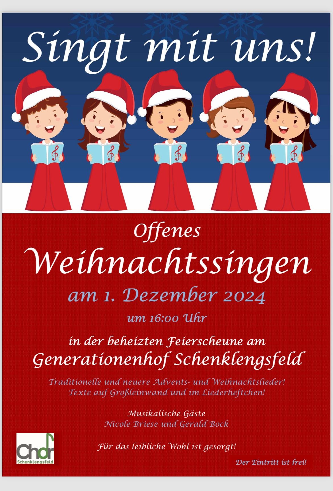 Weihnachtssingen am 01.12.2024